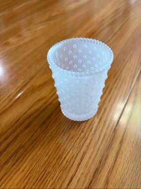 Small Simpatico Hobnail White Glass